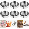 Jinsion 6 posacenere Ashtray da 10 cm, in metallo, argento, rotondo, in acciaio inox, ad alto volume, per balcone, ristoranti, casa, ufficio