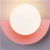 Jatwefiv Lampada da Parete in Sferico Applique da Parete Macaron Moderna con Paralume pe Bianco Latte Aplique da Prete per Interni Semicircolare per Camera da Letto Soggiorno Guardaroba,Rosa