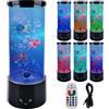 Vegena Lampada Lava Acquario con Pesce, Luce Notturna LED RGB, 16 Colori e 4 Modalità, Telecomando Incluso - Decorazione per Casa, Bambini e Adulti