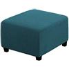 C/N Copri pouf quadrati Elasticizzato Copri ottomano quadrato Copri sgabello copri pouf poggiapiedi quadrato Copri sgabello Fodera per poggiapiedi Blu acqua profondo