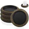 LEIMEND 4 Pezzi Portacandele in Legno 11cm Porta Candele Portacandele a Colonna Portacandele Legno Piatto Piatto per Candele Vintage per Candele per Matrimonio Tavolo Decorazioni Casa