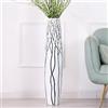 Leewadee Vaso Bianco Decorativo Per Fiori O Pampas Da Interno Da Terra, Alto 85 cm, Resina