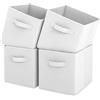 Pinkgarden Scatola Portaoggetti, Cubo Pieghevole in Tessuto con Maniglie per la Casa, la Stanza dei Bambini, l'armadio e l'organizzazione dei Giocattoli, 4 Pezzi, 26,7 x 26,7 x 27,9 cm, Bianco