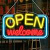 Maimeili Aperto Benvenuto LED Segni al neon Colorati Happy Hour Neon Art Lampade da parete Acrilico dimmabile Illuminazione per camera da letto Uomo Cave Bar Pub Party Wall Decor