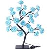 TITA-DONG Lampada Ad Albero di Rose, Luce Notturna a Fiore di Rosa Rosa, 24 Luci a LED Bianche Calde, Lampada da Notte da Comodino con Interruttore Touch Alimentato Tramite USB, Perfetta per Mamme e(Blu)