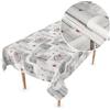 ANRO Tovaglia cerata, lavabile, in plastica, al metro, rettangolare, ovale, legno, amore, cuore, 200 x 140 cm