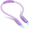 LUXJET - Luce da collo a LED per artigianato e lettura, ricaricabile, dimmerabile, 3 colori, per letto, lavoro a maglia, uncinetto e viaggi (viola)