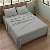 Generico Completo Letto Una Piazza e Mezza Francese (140x200) Lenzuola in Microfibra Anallergica, Manifattura Made in Italy, Set Completo 4 Pezzi con 2 Federe Cuscini Incluse, Bed Sheets (Grigio Chiaro)