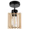 Light Home LH Light-Home Timber Lampadario a Sospensione - Lampadario Industriale per Soggiorno Camera da Letto e Cucina - Lampade a Sospensione in Metallo e Legno con Paralume Moderno - 1 Luce - Valzer