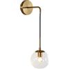 KCO Lighting Lampada Da Parete Di Metà Secolo, Applique Minimalista a Globo In Vetro Con Cavo Regolabile Per Camera Da Letto