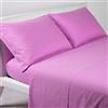 Caleffi - Completo Lenzuola A Tinta Unita Letto Matrimoniale Vari Colori (Orchidea)