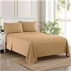 Sweet Home Collection 1939 Thread Count Sheet Soft Egyptian Quality Brushed Microfiber Set di Biancheria da Letto di Lusso Piatto, Lenzuolo con Angoli, 2 federe, Microfibra, Tortora, Completo, 4 unità