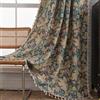 USTIDE Tenda vintage con garofani extra lunga, 150 x 220 cm, motivo floreale jacquard, stile bohémien, filtraggio della luce, con nappe, tasca per asta, lunghezza pavimento