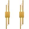 NICRX 2 Pezzi Lampada da Parete LED Moderna Oro,Applique Verticale Geometrica in Metallo con Diffusore in Acrilico,Illuminazione da Interni Minimalista per Camera,Soggiorno,Corridoio (2 pz-Destra)