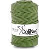 ColiNea, cordoncino in cotone con anima in cotone, intrecciato, 5mm, 100m (Pistacchio, 100m)