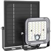 Europalamp - Proiettore LED solare 10 W - 1400 Lumen, rilevatore di movimento, impermeabile IP65, illuminazione esterna con sensore, lampada di sicurezza autonoma per giardino, terrazza, garage