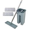 Venteo - scopa autodetergente con secchio a doppio scomparto, scopa a testa girevole e salviette in microfibra (scopa autodetergente e 2 salviette)