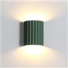 AWEITG Applique da parete a LED verde nordico Lampada da parete for interni a 2 luci su e giù for camera da letto, soggiorno, corridoio - Lampada da parete moderna con lampadina(Green)