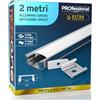 Eurocali 1x Profilo da 2m (2mt) in Alluminio grigio per Strisce LED Copertura Opaca larghezza max striscia led 12.4mm - 17.4 x 7