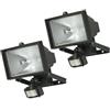 Blackspur NUOVO DOPPIO 500W PROIETTORE ALOGENO luci di sicurezza con movimento sensore PIR