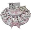 Sindy Bomboniere torta Bomboniere Orsetti Magnete Nascita, Battesimo Bimba complete di confetti e bigliettini (torta 20 fette)