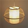 SHUANGZ Lampade A Sospensione in Legno in Stile Cinese Lampada A Sospensione A Lanterna in bambù, Paralume retrò Intrecciato A Mano Lampada A Sospensione in Vimini con Cupola in Rattan