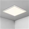 Planetitaly Plafoniera Quadrata Sottile Design Moderno LED 45W CCT IP40 Lampada Slim Soffitto, 3 Modalità Luce, Bagno, Cucina, Ufficio, Negozio, 45cm x 45cm spessore 2.4cm, 230V (Plafoniera quadrata bianca)