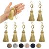 Fenghuangwu - Set di 8 eleganti nappe in poliestere, colorate, nappe per chiavi, accessori per fai da te, colore: dorato