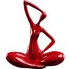 Uziqueif Donna Statua Scultura Moderna Design - Yoga Femmina Statuetta Decorative Casa Arredamento Casa Soprammobile Moderno in Resina per la Decorazione della Casa,Soggiorno,Regalo,Red C,Shiny