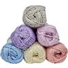 Generico Kit Granny Square, Gomitoli di Cotone 50gr x6, Mattonelle Colori Naturali, Cotone per Copertine e Uncinetto, Mercerizzato Morbido (Glicine)