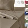 Corredocasa Lenzuola Completo Letto in Percalle, Made in Italy - 100% Cotone Percalle - Set Lenzuolo Sotto con Angoli, Sopra e 2 Federe Eleganti (Tortora, 1 Piazza)