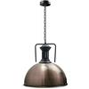 DC VOLTAGE Lampadario a sospensione industriale retrò grigio a tensione continua, E27, lampadario a sospensione, paralume in metallo da 40 cm per soggiorno, bar, ristoranti (Nichel satinato)