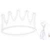 MUCKLILY Luce al Neon a Forma di Corona Bianca Usb, Lampada da Comodino Leggera in Plastica per Camera da Letto e Atmosfera Festiva Decorativa