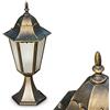 hofstein Lampioncino da Terra da Esterno Design Classico- Lampione Segnapasso in Alluminio Pressofuso e Paralumi in Vetro Satinato- Illuminazione Tradizionale per Giardino e Viale