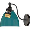 LEDSone Moderno Vintage Retro Industriale Collo di Cigno Braccio in Metallo E27 Sconce Montaggio A Parete Set Luce Apparecchio per Soggiorno Sala da Pranzo Cucina, Arancione (Blu/Ciano)