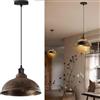 LEDSone Lampada a sospensione industriale vintage E27, cavo regolabile da 95 cm, paralume in metallo da 29 cm, lampada da soffitto rustica per interni, per cucina, sala da pranzo, bar, casa, rame