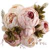 JOYHAZE Confezione da 1 bouquet di peonie artificiali, 48 cm, fiori finti in seta con boccioli, per matrimoni, casa, feste, ufficio, centrotavola, composizioni floreali fai da te (rosa chiaro)
