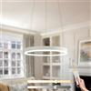 YYUTLUO Lampadario LED Moderno DIY Cerchio | 1 Bianco Anelli :40cm=23W | Illuminazione A Sospensione LED In Metallo+Acrilico Telecomando Dimmerabile Lampada Sospensione Soffitto Rotondo Soggiorno