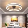 AHWEKR Ventilatore da soffitto con Luce e Telecomando, Φ50 cm, LED dimmerabile, 6 velocità, Silenzioso, Lama Reversibile DC, Ventilatore da soffitto per Cucina e Camera da Letto, 30 Watt Bianco