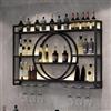 GWWBD Vetrina Espositore Bar,Porta Bottiglie di Vino da Parete Industriale Angolo Bar per Casa Moderno Mobile Bar per Casa Salotto Mensola Bar Sospesa(Size:120 * 15 * 80cm,Color:Nero)