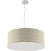 OLUX ILLUMINAZIONE - Lampadario Soggiorno Moderno in Tessuto, Lampadario a Sospensione Ideale per Salotto e tutte le stanze della Tua Casa, Perfetto per Led,Made in Italy(Mod.Roary-Juta chiaro-60cm)