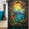 WAZUBC 2 Pezzi Pellicola per Finestre in Vetro Colorato, 45 x 100 cm, Pellicola Adesiva Statica in PVC Opaca per Privacy su Vetri delle Finestre, Soggiorno, Decorazione Casa Feste (Stile B)