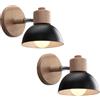 WOTTES 2 Pezzi Applique da Parete Industriale Vintage Lampada da parete Ø15CM Paralume semicircolare E27 Applique retrò illuminazione Interna per Sala da pranzo, Scala, Camera da letto