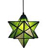 LYDZT Lampadario a stella in vetro da 30 cm Plafoniere stile Tiffany Plafoniere da incasso per camera da letto ， Soggiorno ， Corridoio ， E27X1, 110-240 V (Color : Green)