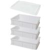 Genus Dei Tris Box per pizza, lievito di pane, contenitore per pasta, contenitore per pasta, contenitore per impasto, tre scatole 30 x 40 x 10 cm + 1 coperchio