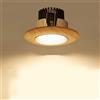 Pinjeer Faretti da Incasso a soffitto da 7W a LED in Legno massello tondi/Anice Stellato Luci da Pannello ultraluminose Illuminazione per Interni (Color : Round, Dimensione : Warm Light)