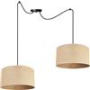 Light Home LH Light-Home Juta Lampadario a Sospensione - Lampade a Sospensione Ragno in Metallo con Paralume Moderno - E27-2-Luce 35 cm - Nero Base e Juta