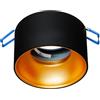 Planetitaly Polla portafaretto tondo nero bianco plafoniera incasso 70mm luce soffitto vetrina negozio ufficio supporto lampade LED GU10 GU5.3 (NERO E ORO)