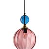 XIRYTU-H Lampada a Sospensione Colorato In Vetro Soffiato a Mano Con Metallo Dorato, Lampadario E27 Regolabile In Altezza - Stile Moderno Per Cucina, Sala Da Pranzo, Camera Da Letto (Rosso)