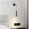 KINLAMS Applique Da Comodino Moderno Soggiorno Sfondo Applique Da Parete Nordic Appliques Camera Da Letto Lampada Da Comodino Lampadario Lettura Sospensione (nero)